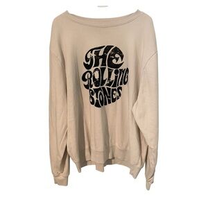 The Rolling Stones Crewneck Sweatshirt XL Black And White Circle‎ Logo